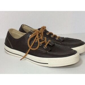 Converse All Star Classic Boot Sneakers Mens 11 Brown Leather Boat Shoes 130138C